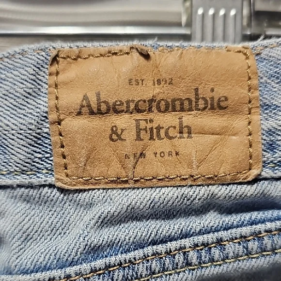 Abercrombie & Fitch Light Blue Distressed Jean Shorts - Picture 3 of 6